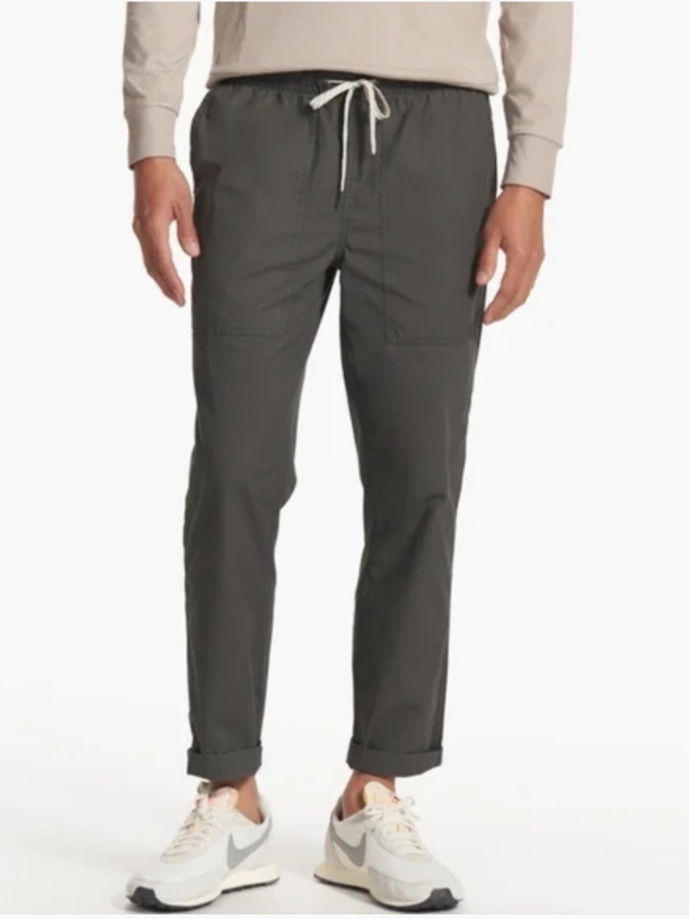 Vuori Ripstop Climber Pants Mens Large Green Drawstring Zip Pocket Relaxed Fit